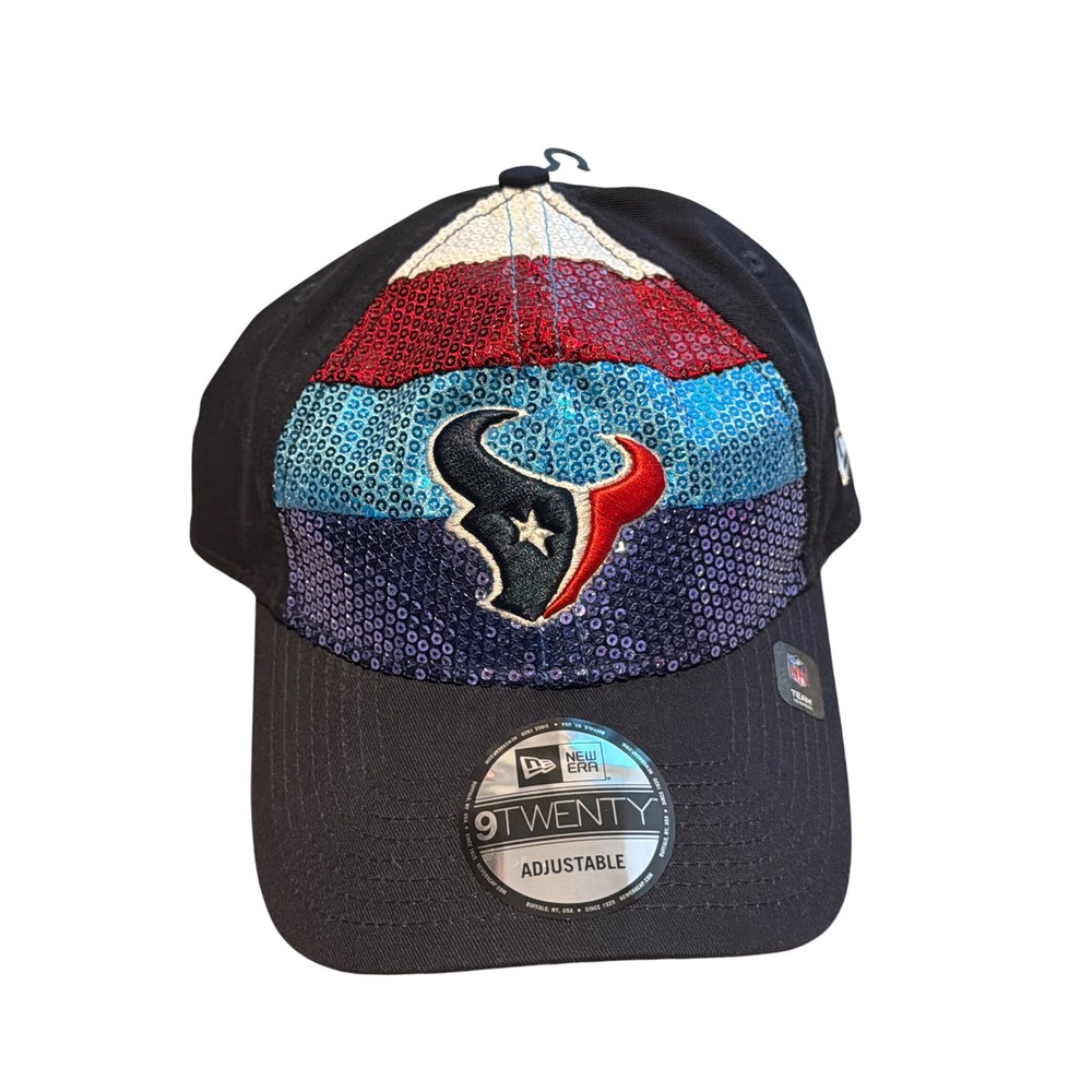 New Era Houston Texans 9TWENTY Sequin Adjustable Hat NFL Women Black
